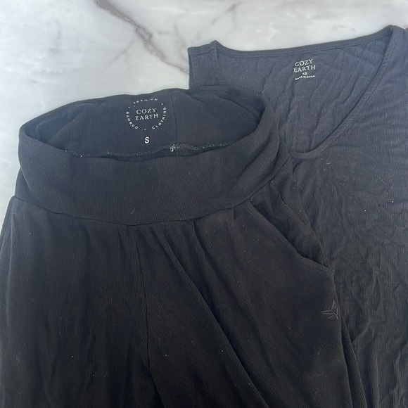 Cozy Earth Ribbed Bamboo Sleep Set- Black - Picture 8 of 13